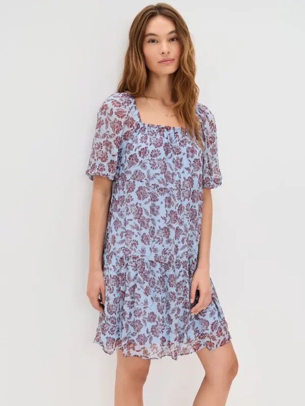 NWT Madewell Puff- Sleeve Mini Dress in Floral